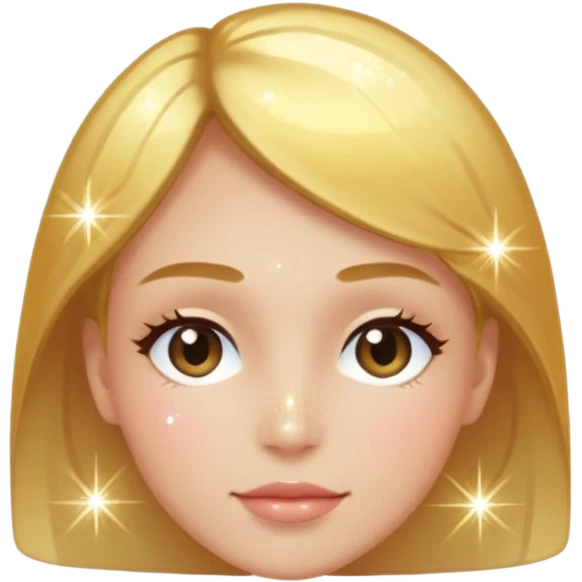 face silhouette with clear skin and sparkles emoji