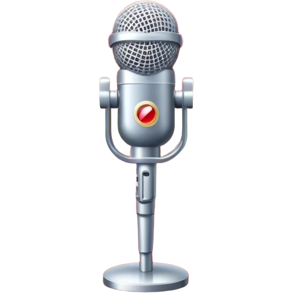 Create a glamorous and vibrant emoji that represents pop vocal performance. The emoji should feature a vintage stage microphone on a red carpet, with a spotlight shining on it. The stage should be empty but illuminated with concert lights, creating an atmosphere of excitement. Add elements like a festive firework display and a sparkling costume with rhinestones. Surround the scene with a ribbon made of musical notes to symbolize the connection to music. Use bright colors like gold, red, and silver, with a touch of sparkle to convey the glamour and energy of pop vocal performance. The background should be transparent. emoji