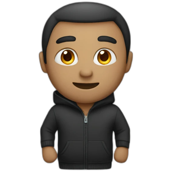 man in zip hodie emoji