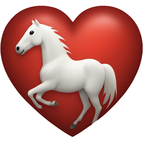 Horse shadow centered within a red heart emoji