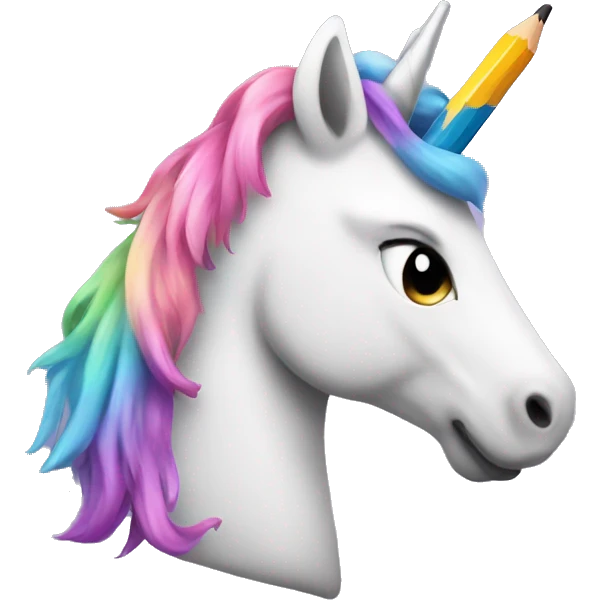 A unicorn pencil emoji