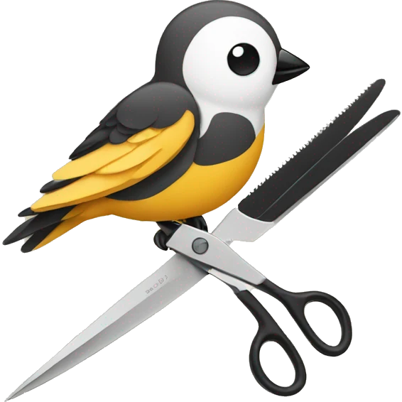 scissor and bird emoji