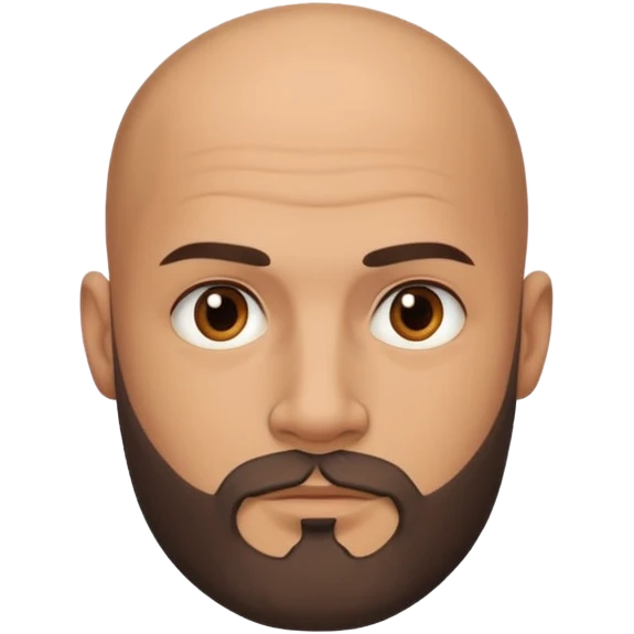bald man with a different beard style and tattoo emoji