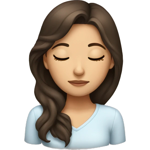 Brunette girl sleeping emoji
