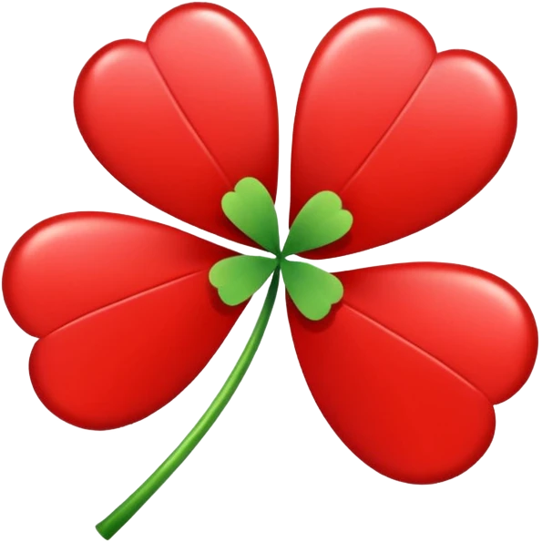 Un trébol de cinco hojas rojo emoji