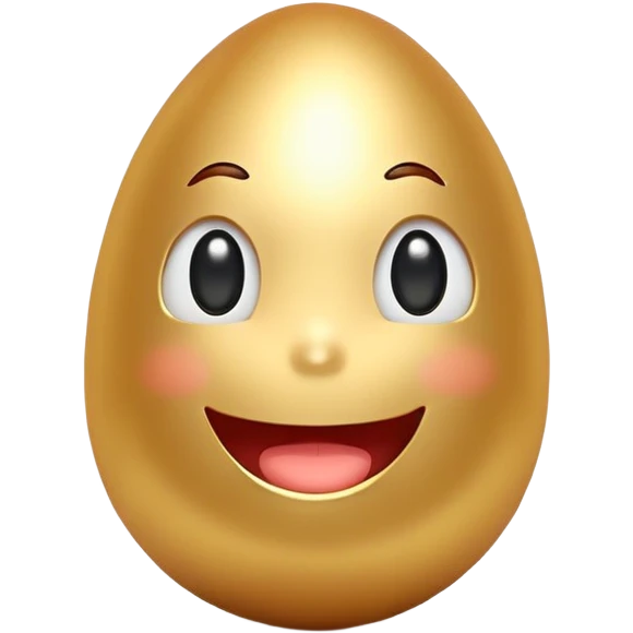 Golden egg Happy face emoji