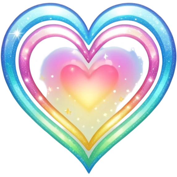 Light rainbow heart with sparkles  emoji