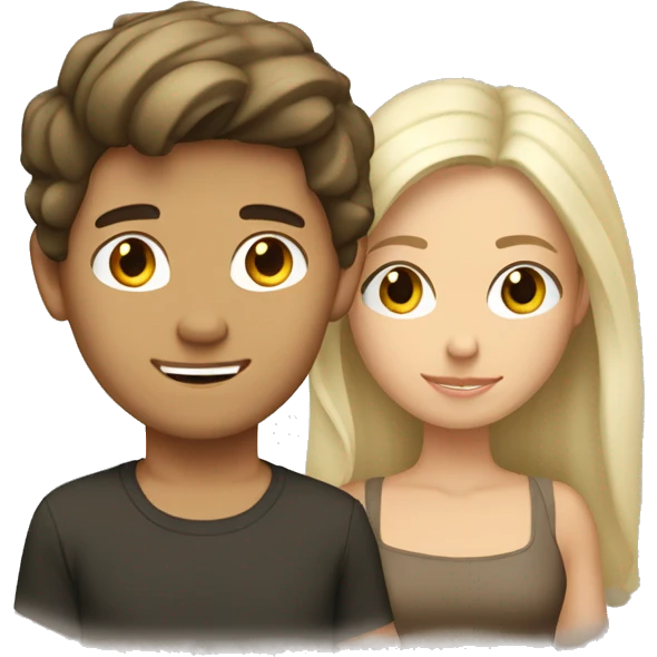 White blond boy with tan Mexican brunette girl emoji