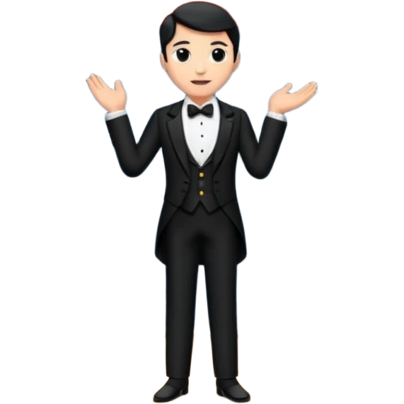 presenter on theater stage, whole body emoji