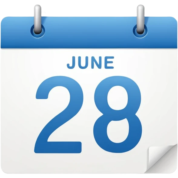 A calendar with the date June 29th on it emoji