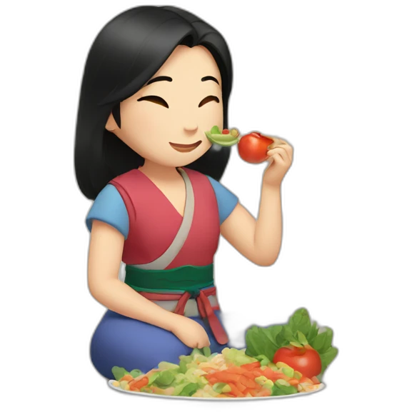 Mulan eats healthy emoji