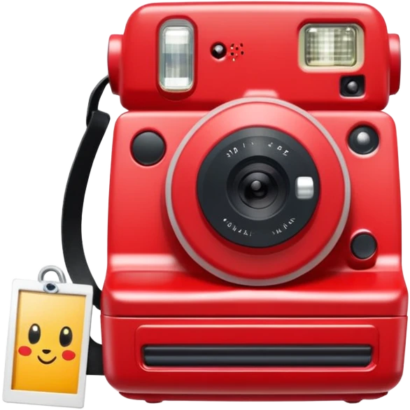 red  instax polaroid camera emoji