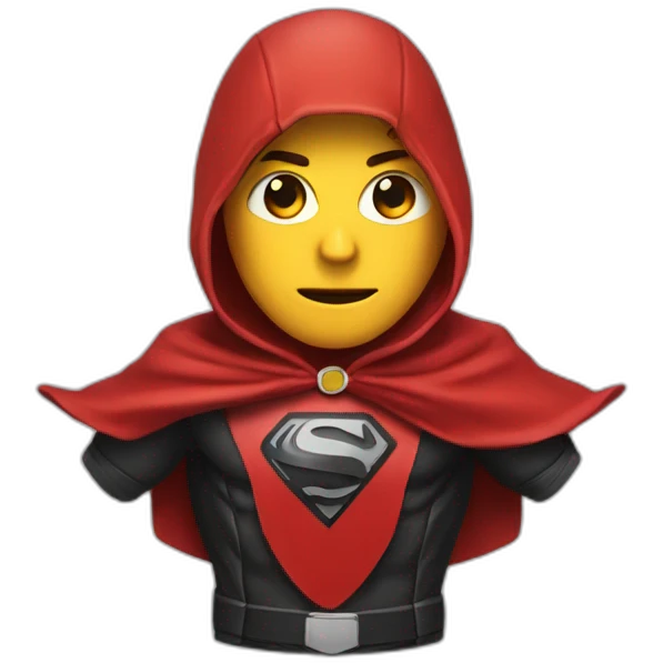 téléconseiller avec une cape rouge emoji