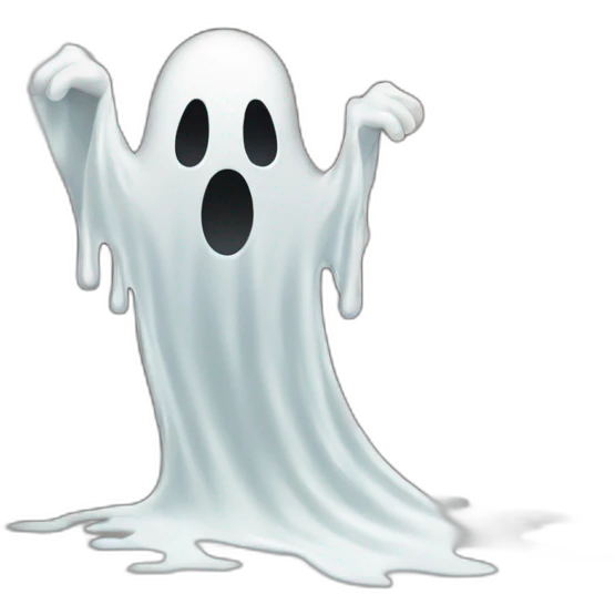 ghost appearing through wall ejecting a white milky substance spilled emoji