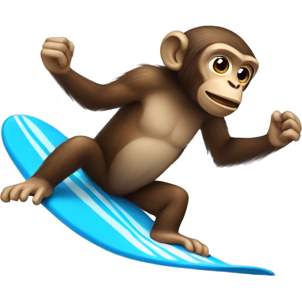 Monkey surfing emoji