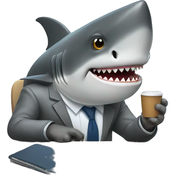 Shark working from home emoji
