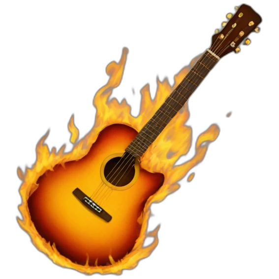 burning guitar acoustic emoji