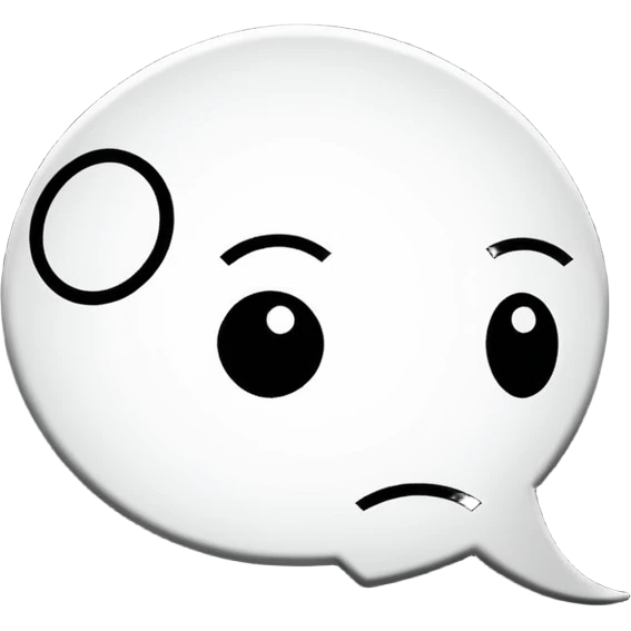 Thought speech bubble black and white minimalism cyber punk design emoji