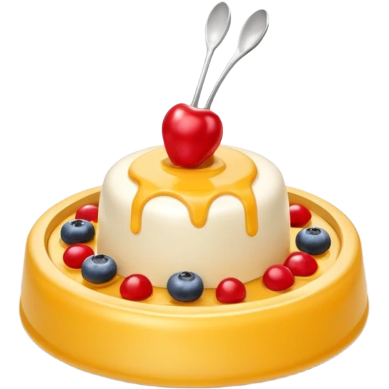 3D symbolizing gourmet taste and refined food experience, food theme, elegant yet cute, soft lighting, glossy, isolated, no background emoji