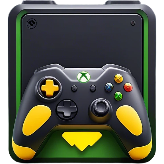 Clash of Clans aesthetic: Cinematic Playful Xbox Series X Console Portrait Emoji, rendered in a 3D vector-style similar to standard emojis with minimal shading and bold, simplified shapes. A compact, distinct form with signature details, softly glowing with a modern gaming energy charm. Simplified yet unmistakably iconic, highly detailed and consistent, glowing with a soft radiance and high shine. Stylized with a touch of next-gen innovation and a soft glowing outline, capturing the essence of a beloved gaming relic with a friendly, playful manner! emoji