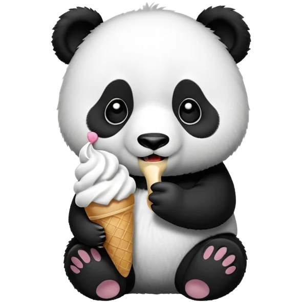 Panda eating ice cream emoji