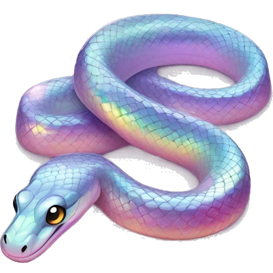 Sparkly glossy Pastel iridescent glass snake emoji