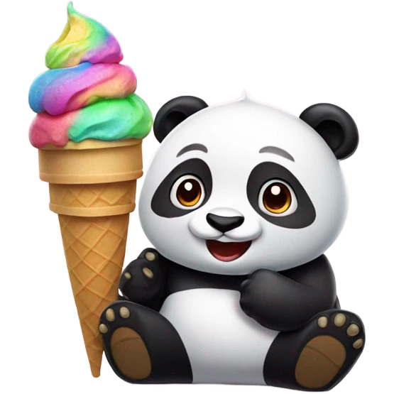 Panda eating ice cream emoji