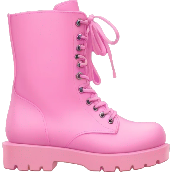 Pink platform combat boots emoji