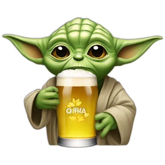 Yoda drink beer emoji