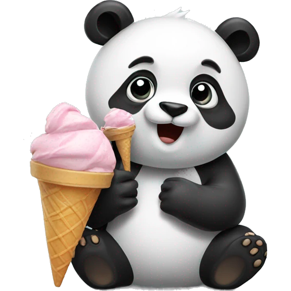Panda eating ice cream emoji