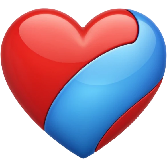 corazon azul y rojo emoji