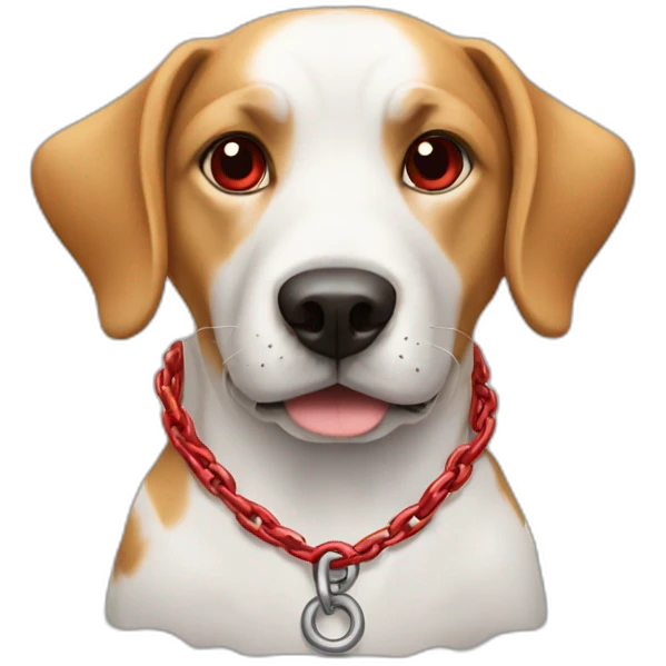 Dog with red chain  emoji
