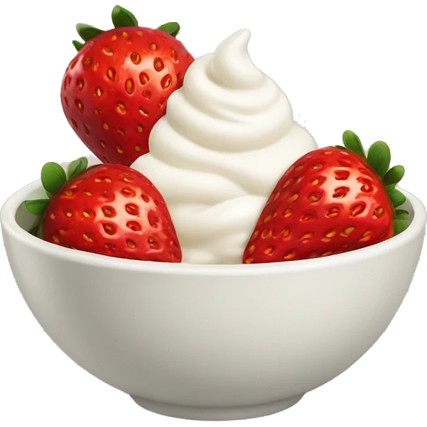 Strawberries with bowl of cream emoji