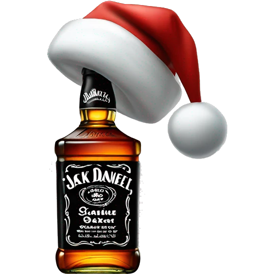 Jack Daniel’s bottle with Santa hat on it  emoji