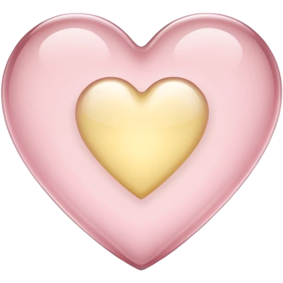 Glass heart in soft pink, beige and yellow pastel light emoji