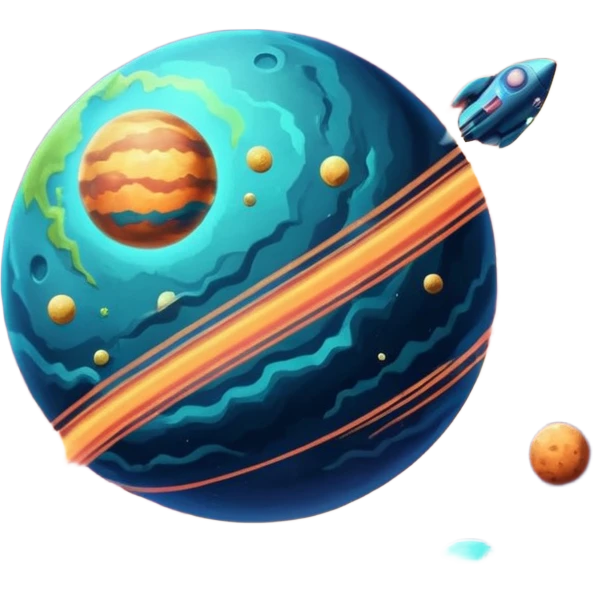 Vintage Planet comet streak motion emoji