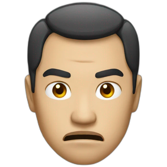 The angry look on the Asian side emoji
