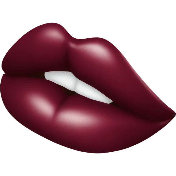 A burgundy-colored lipstick kiss mark. emoji