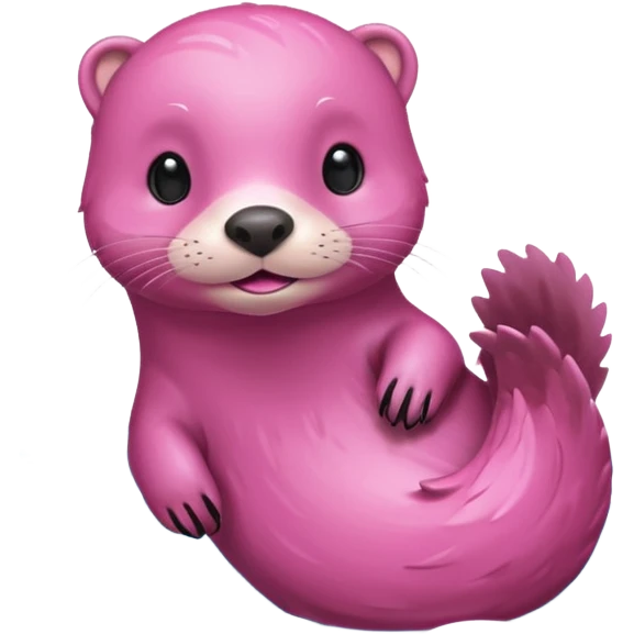 Pink otter swimming emoji
