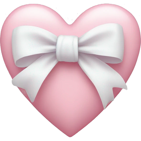 Pastel pink heart with white bow emoji