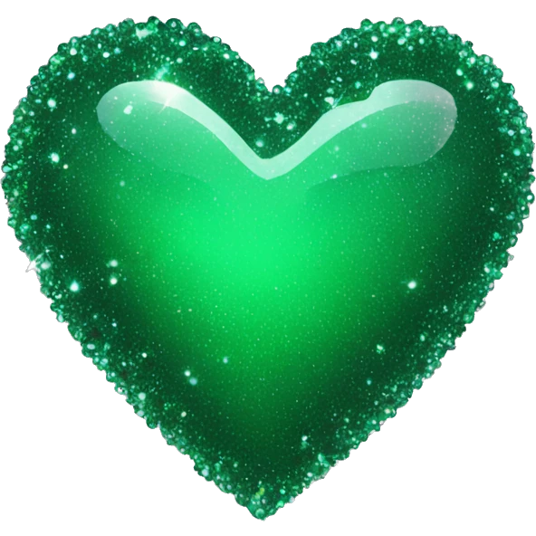 Deep green sparkling love heart emoji