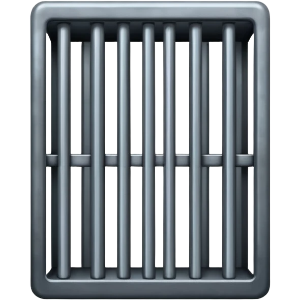 If there was a jail cell emoji in iOS, how would you design and iOS style emoji. Create an jail cell emoji with no prisoner. (Not a cage must be 4 rods facing) emoji