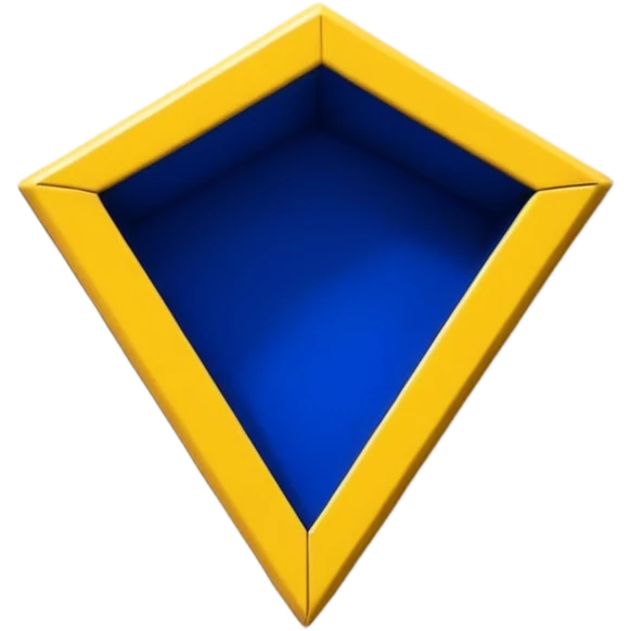 rectangulo con 5 lineas amarillas de arriba a abajo i 5 de rojas, intercaladas entre si, empezando por las amarillas en ambos extremos. en la parle de arriba un triángulo azul invertido, con la punra mirando hacia abajo, y dentro, una estrella de 5 puntas blanca, grande, en el cendtro del triángulo emoji