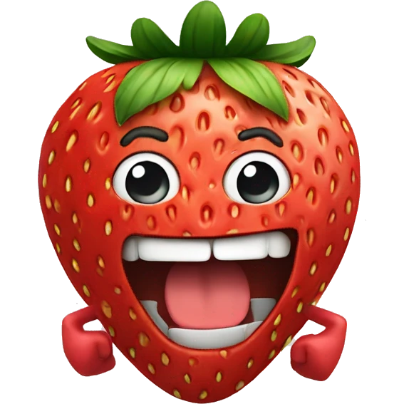 muscular strawberry  emoji