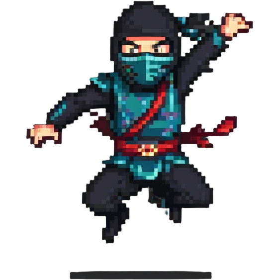masked ninja jumping emoji