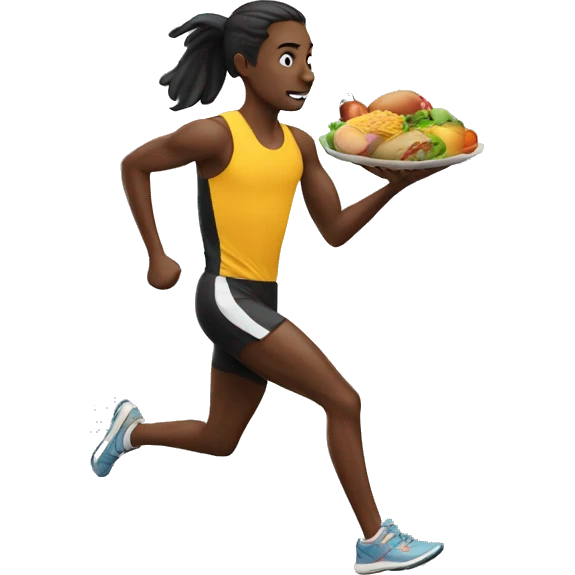 runner with food emoji