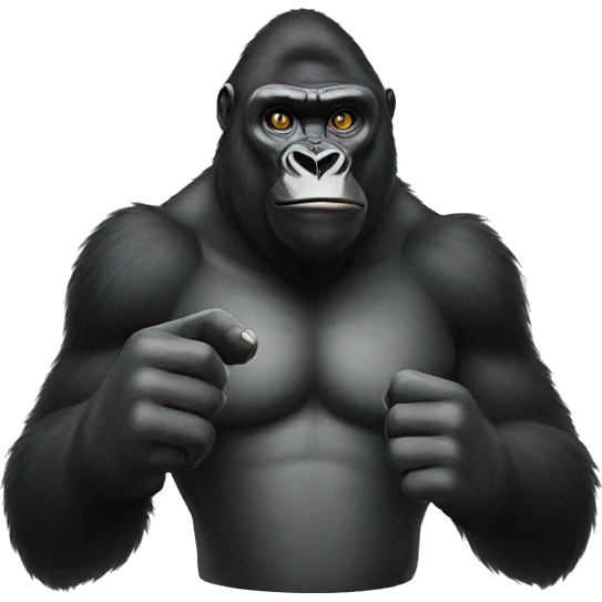 Gorilla with hi sign in hand emoji