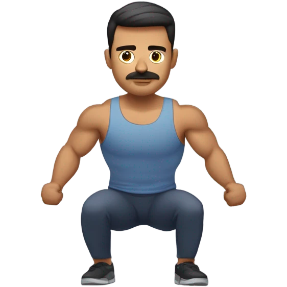 Hombre musculoso haciendo sentadilla  emoji