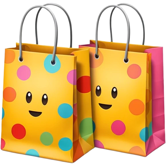 2 aesthetic shopping bag with pattern emoji