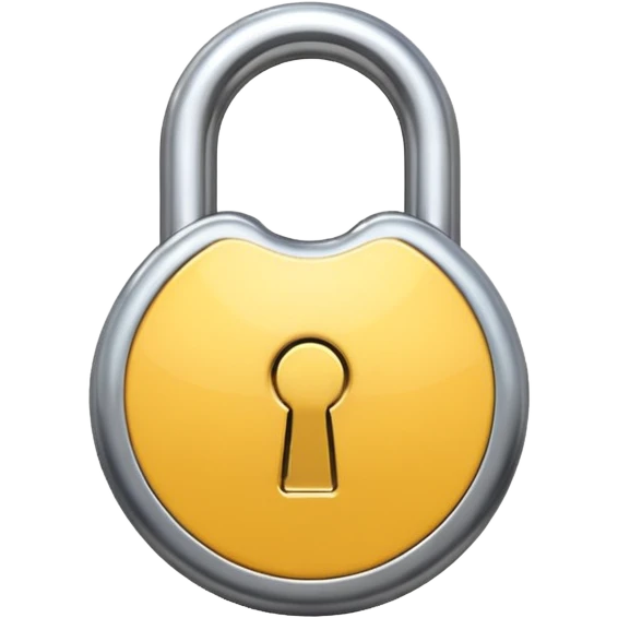 Chrome silver lock emoji, iOS emoji style, smooth metallic surface, rounded edges, reflective highlights, minimalistic emoji